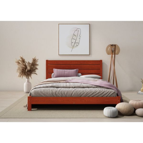 Shibui Bed Frame 3 Feet - Wood - L197 x W98 x H90 cm - Wine