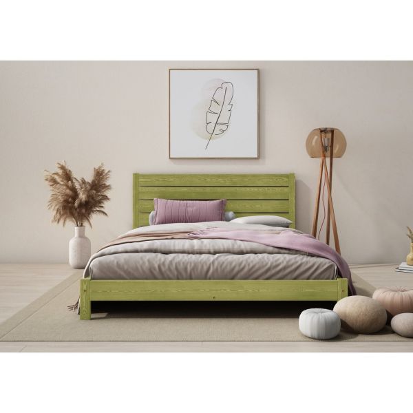 Shibui Bed Frame 4 Feet 6 Inch - Wood - L197 x W146 x H90 cm - Avocado