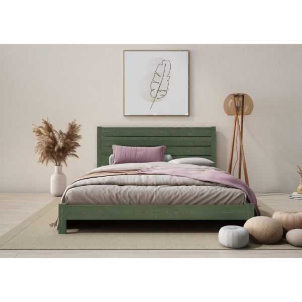 Shibui Bed Frame 5 Feet - Wood - L207 x W161 x H90 cm - Midnight Green