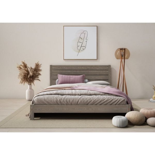 Shibui Bed Frame 5 Feet - Wood - L207 x W161 x H90 cm - Space Grey