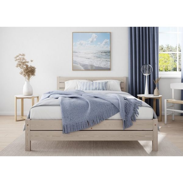 Alva Bed Frame 3 Feet - Wood - L197 x W98 x H90 cm - Desert Grey