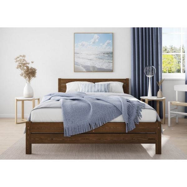 Alva Bed Frame 4Ft6 - Wood - L197 x W146 x H90 cm - Palisander