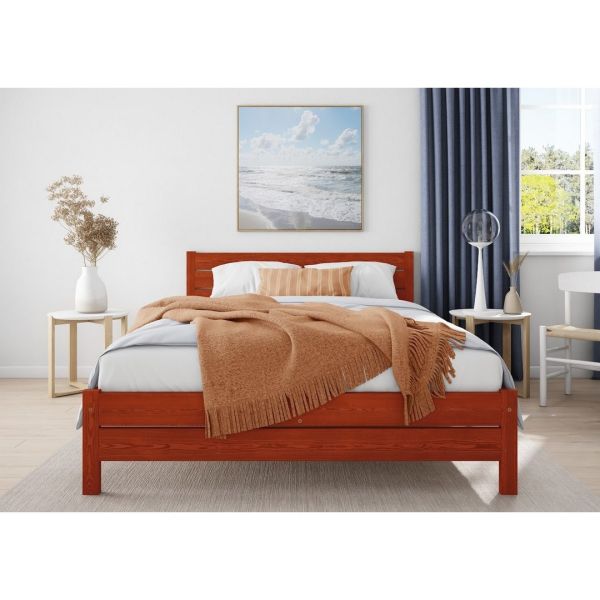 Alva Bed Frame 4Ft6 - Wood - L197 x W146 x H90 cm - Wine