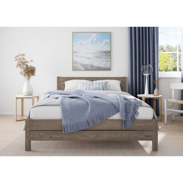 Alva Bed Frame 5 Feet - Wood - L207 x W161 x H90 cm - Space Grey