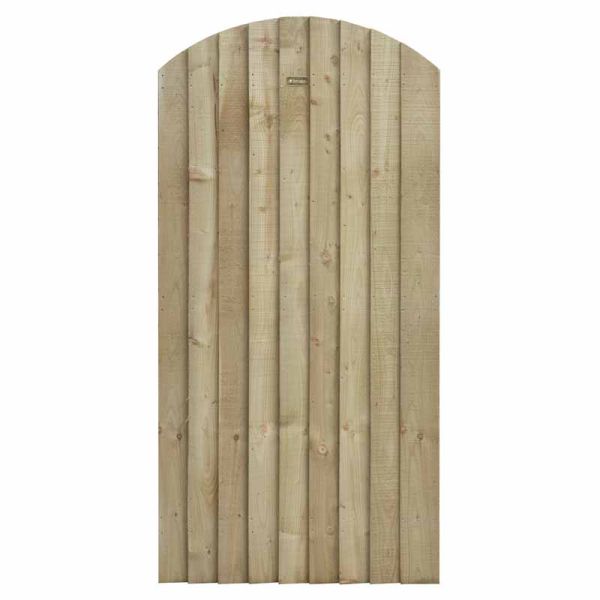 Featheredge Arch Top Gate - Wood - L4.5 x W90 x H180 cm - Sawn Finish