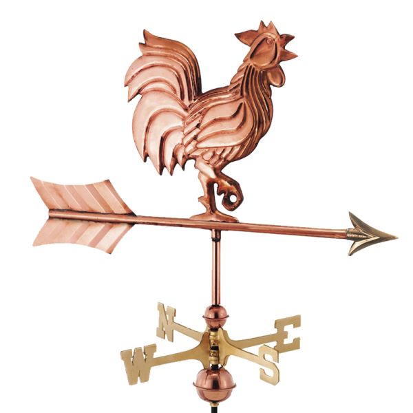 Cottage Rooster Copper Weathervane - H67 x W50 x L28 cm