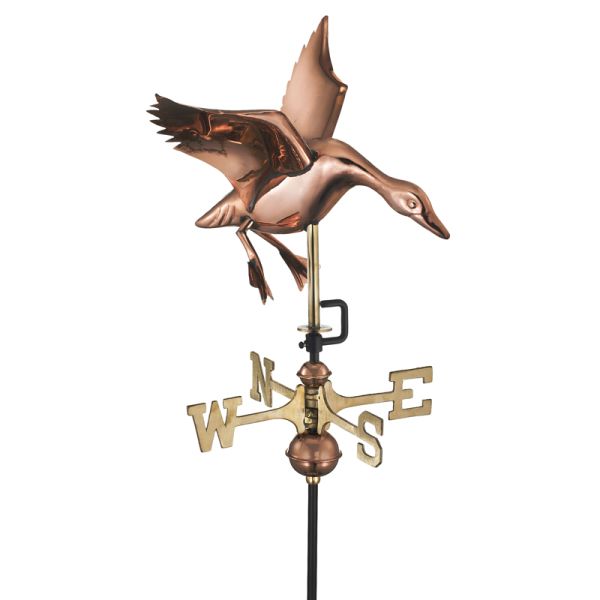 Cottage Landing Duck Copper Weathervane - Quality Wind Vane - H63 x W30 x L40 cm