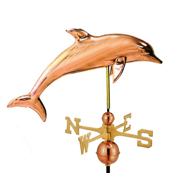 Farmhouse Copper Dolphin Weathervane - H87 x W70 x L44 cm