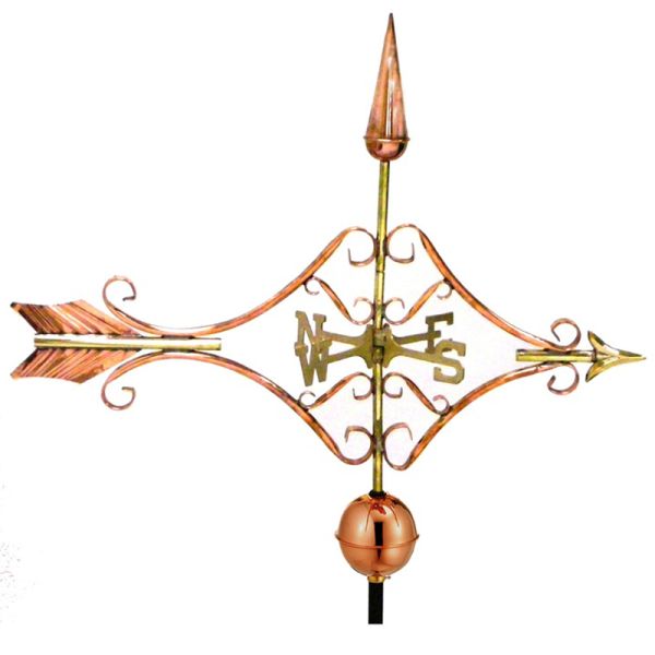 Farmhouse Copper Victorian Arrow Weathervane - H109 x W82 x L44 cm