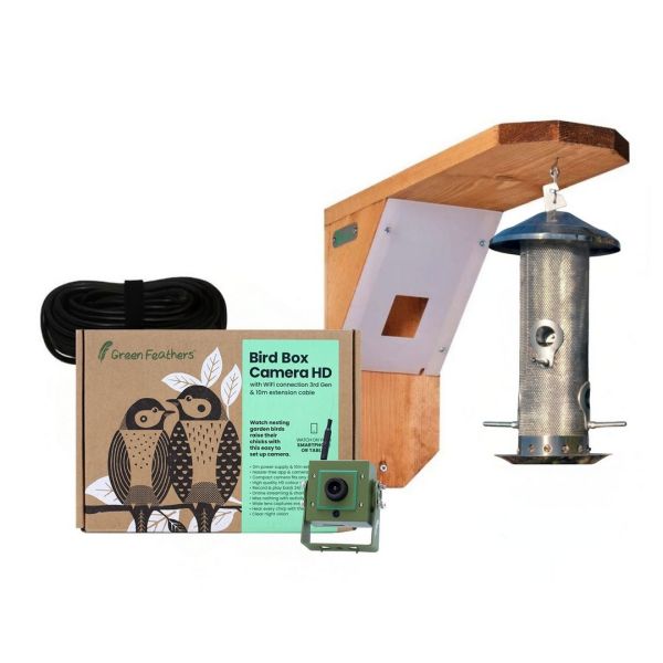 WiFi Bird Box Feeder Bracket Ultimate HD Camera Complete Pack - L53 x W36 x H22 cm