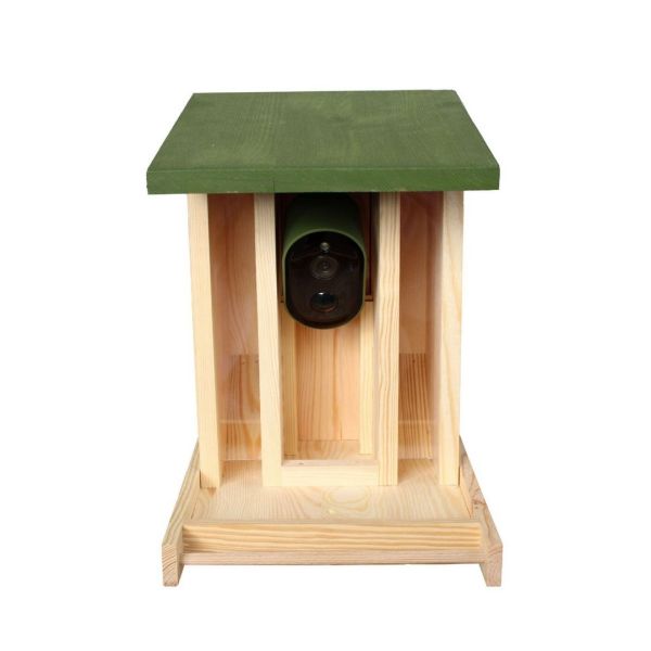 Solar Powered WiFi Camera Wooden Bird Feeder Starter Pack Kit - L50 x W14.2 x H32.2 cm