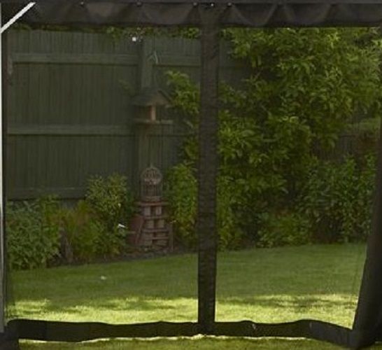 Replacement Curtains Set for Gazebo - Polycarbonate - L400 x W300 cm - Black