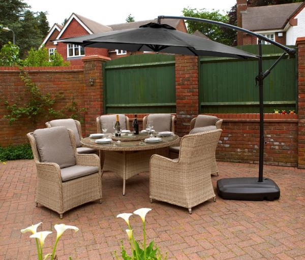 3m Cantilever Parasol - L300 x W300 cm - Grey