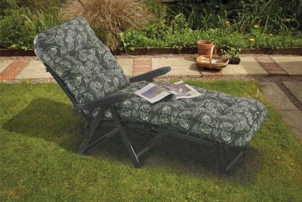  Deluxe Sun Lounger Bed Aspen Leaf - L115 x W65 x H94 cm - Green