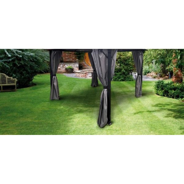 2.5m Replacement Plus Gazebo Mosquito Net Curtains for Peninsula Gazebo (Set of 4) - Polycarbonate - Light Brown