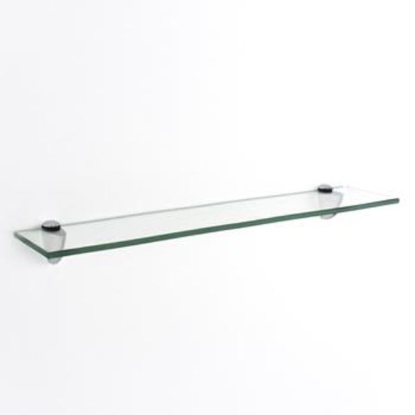 Glass Shelf Kit - Clear Glass - 6 x 600 x 145 mm - Chrome Finish