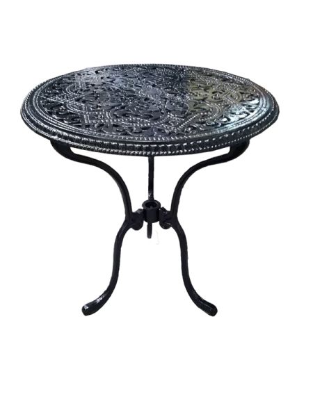 Grape Round Table British Made, High Quality Cast Aluminium Garden Furniture - L61.5 x W61.5 x H68 cm