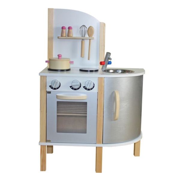Little Chef Contemporary Wooden Toy Kitchen - Grey