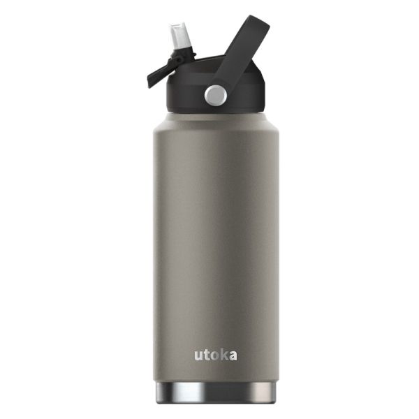 Utoka Atlas Bottle 32oz (946 ml) - Stainless Steel - L3 x W3 x H8 cm - Arctic Grey 