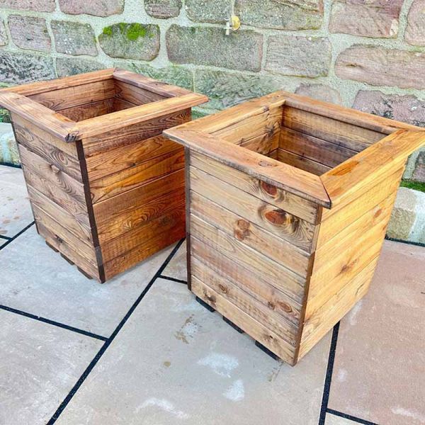 2Pc Large Windsor Planter Set - W48 x D48 x H53 - Redwood