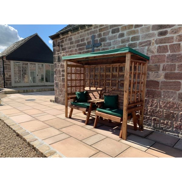 Grand Henley Twin Seater Arbour - L92 x W225 x H194 cm - Green