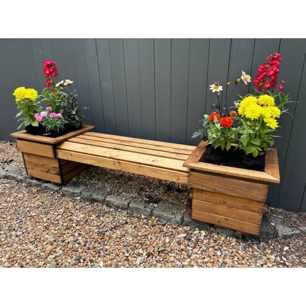Knights Double Planter Bench Flat Packed - L47 x W189 x H39 cm