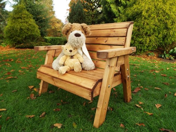 Little Fellas Traditional Bench, Wooden Garden Children's Furniture - W93 x D60 x H77 - Fully Assembled