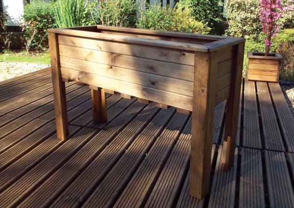 Large Wiltshire (Raised) Trough - W109 x D41 x H72 - Redwood - Minimal Assembly Required