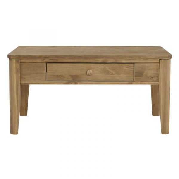 Highland Home HD Assembled Antique Waxed Pine Coffee Table with Drawer 