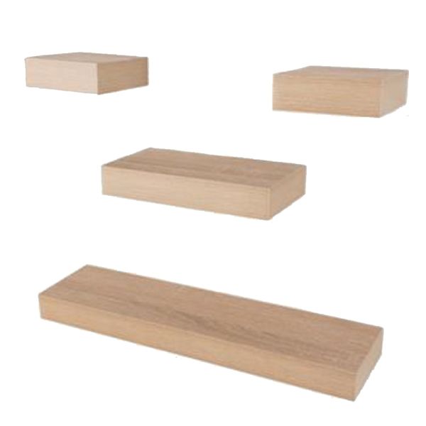 4 Pcs Narrow Hudson Box Shelf Pack - MDF/Chipboard - Oak