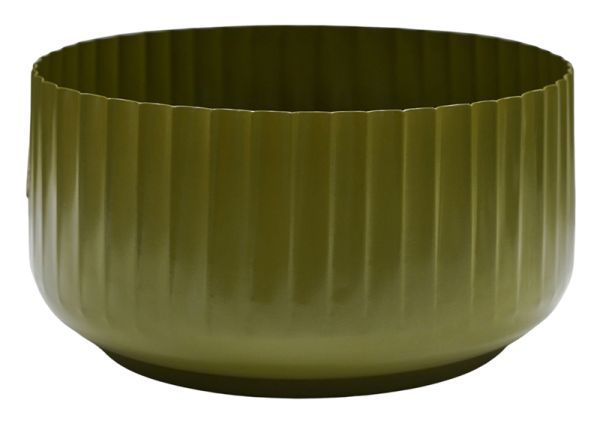 Hudson Corrugated Bowl Planter - Mild Steel - L30 x W30 x H15 cm - Green