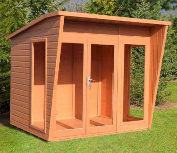 Highclere 8 x 6 Feet Double Door with Three Windows Summerhouse