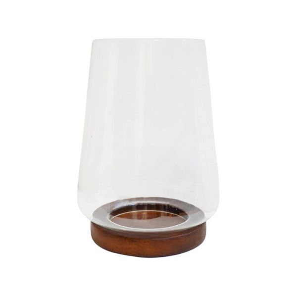 Harvey Tapered Dome Lantern - Walnut - L20 x W20 x H25.5 cm - Brown