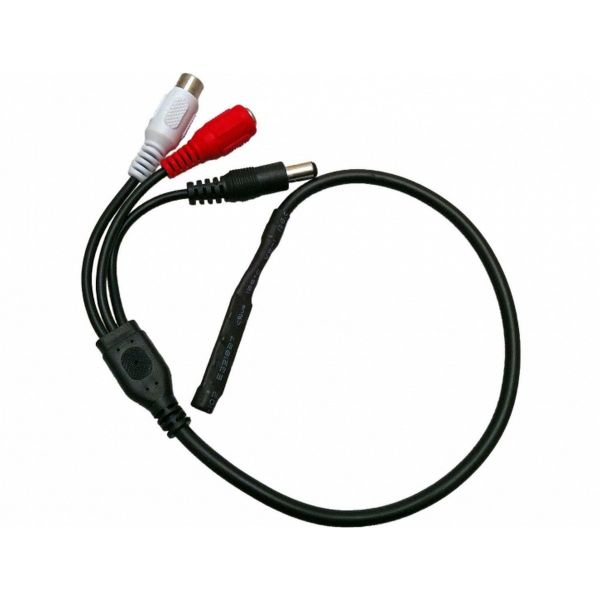CCTV Security Camera Inline Audio Microphone with Loop Through Power