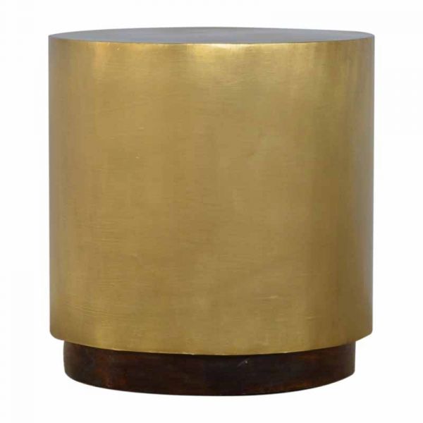 Gold Cylinrical End Table