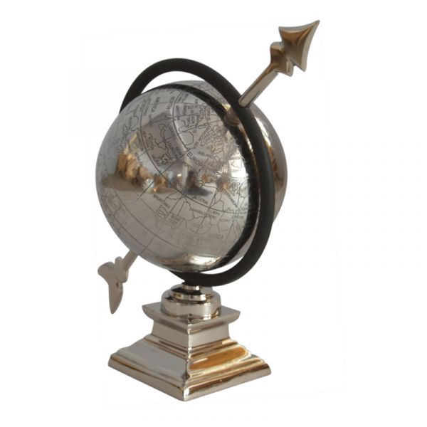 Silver Metal Arrow Style Globe 