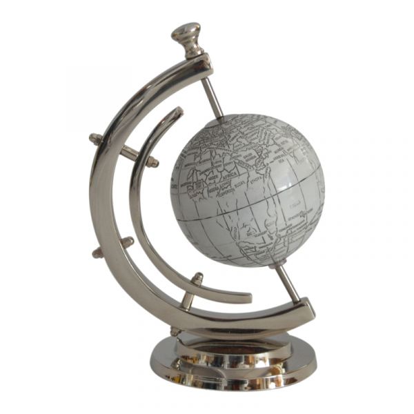 White Table Globe with Champagne Gold Base  
