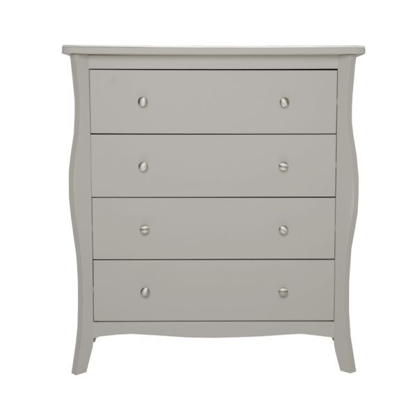 Highland Home JB Assembled Curved Grey Painted 4 Drawer Chest 