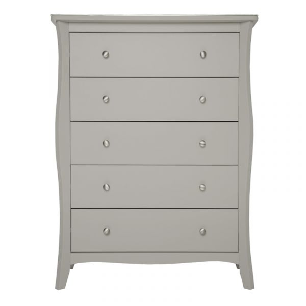 Highland Home JB Assembled Curved Grey Painted 5 Drawer Chest 