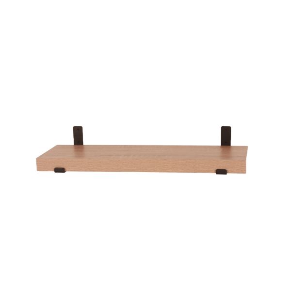 Jackson 80 cm Chunky Shelf with Sit on Brackets - Metal - L20 x W80 x H3.8 cm - Oak Effect