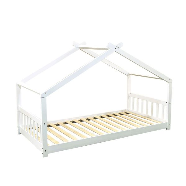 Jinsen Single Cottage Bed - Wood - L200 x W95 x H129 cm - White
