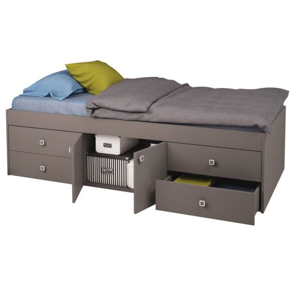 Kidsaw Captain's Single 3ft Cabin Bed - L196 x W96 x H51 cm - Grey