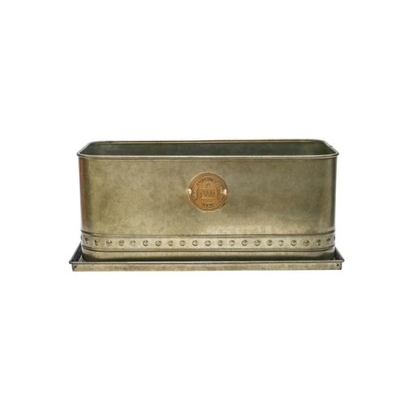 Kew Regency Outdoor Trough - Metal - L19 x W43 x H17 cm - Brass