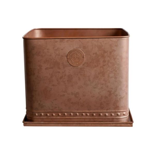 Kew Regency Outdoor Planter - Metal - L38 x W38 x H36 cm - Copper