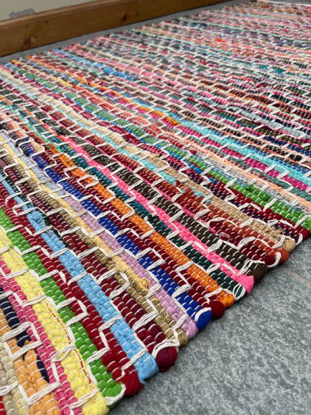 KADAM Geometric Rainbow Rug Stitch Reversible - L60 x W210 - Multicolour