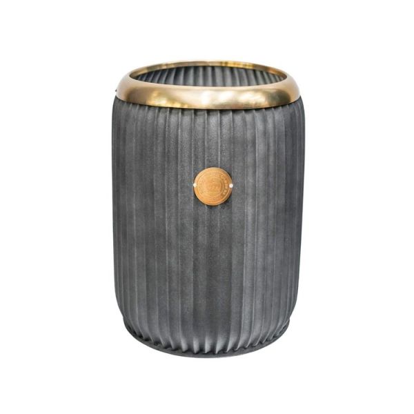 Kew Round Antique Lead Richmond Small Planter - Ceramic - L26 x W26 x H38 cm - Grey