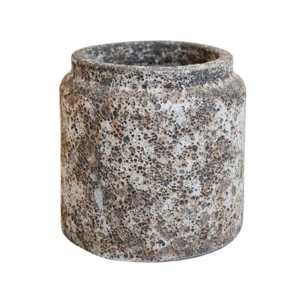 Kew Volcanic Textured Planter - Ceramic - L26 x W26 x H26 cm - Grey