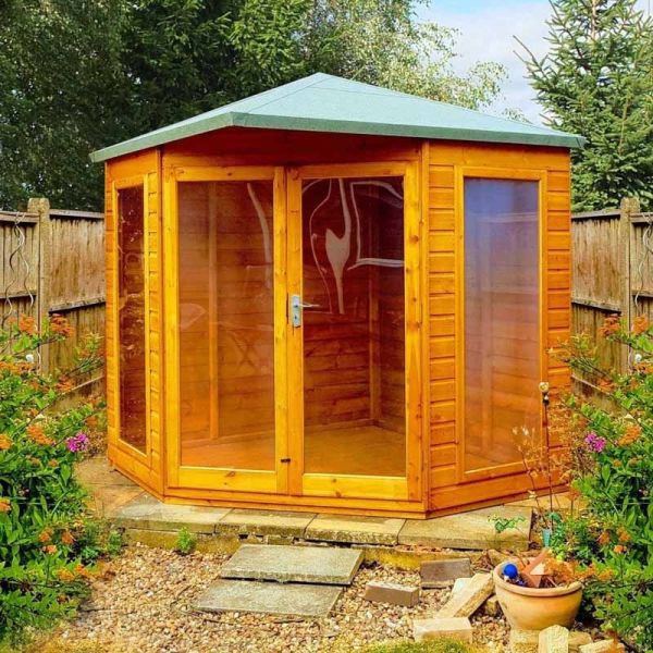 Larkspur 8 x 8 Feet Double Door with Two Fixed Windows Summerhouse