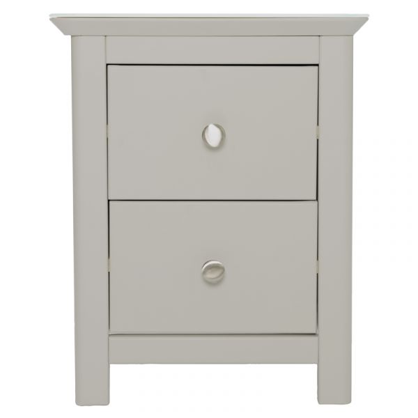 Highland Home LB Assembled Grey Painted 2 Drawer Bedside Cabinet 