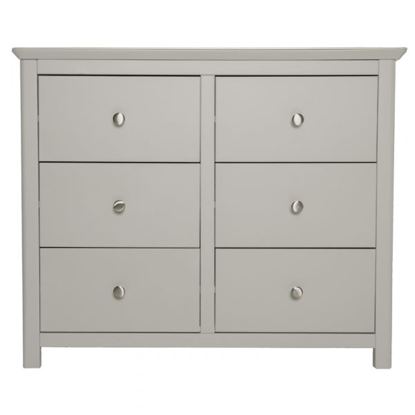 Highland Home LB Assembled Grey Painted 3+3 Drawer Wide Chest 